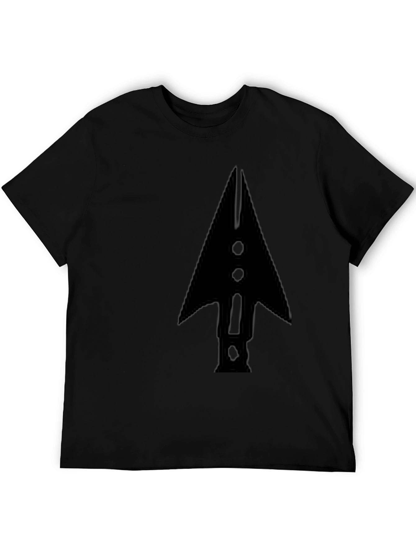 Mens Black Arrowhead Graphic Tee - Modern Casual Style