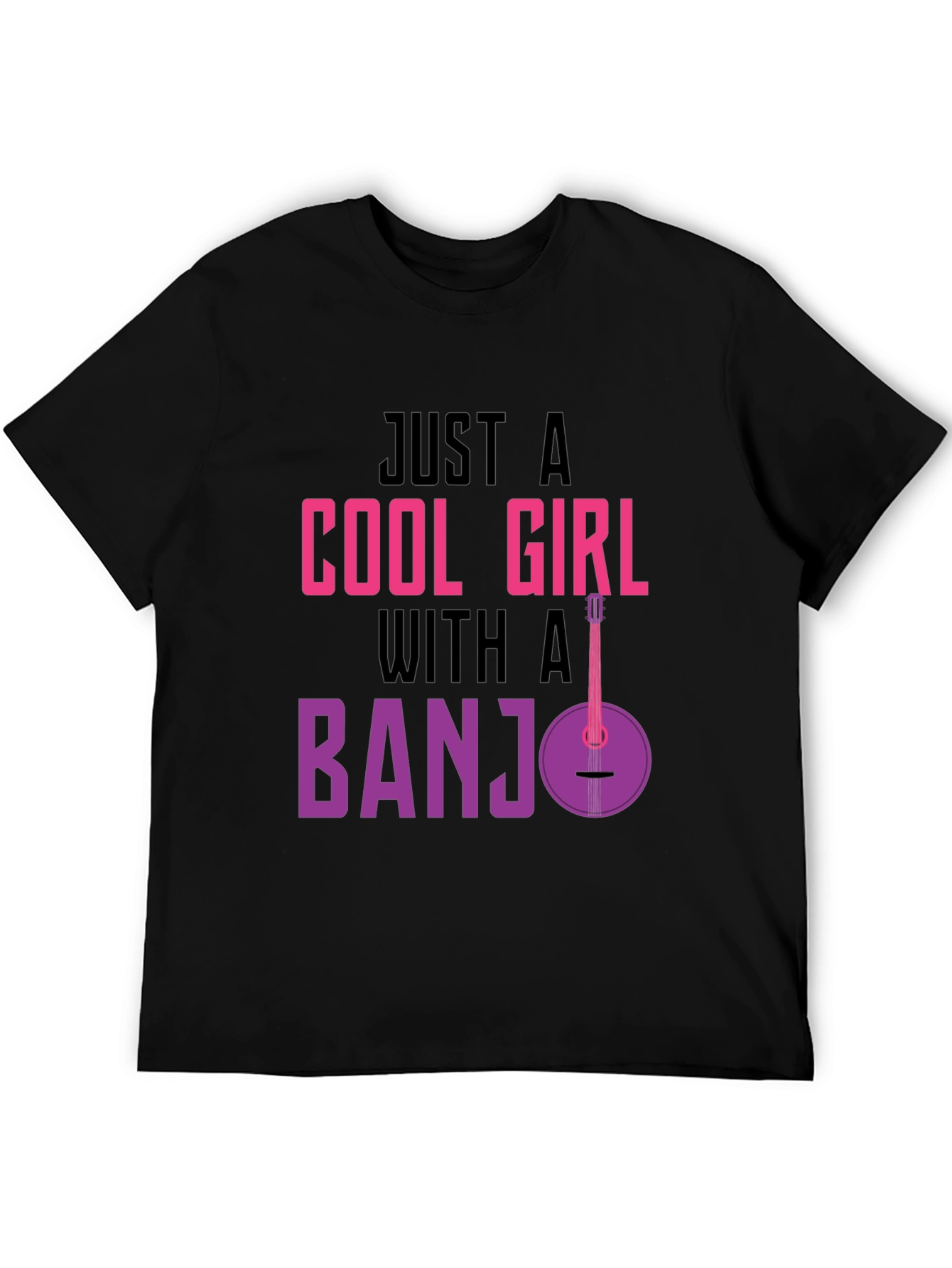 Cool Girl Banjo Graphic Tee - Musician T-Shirt