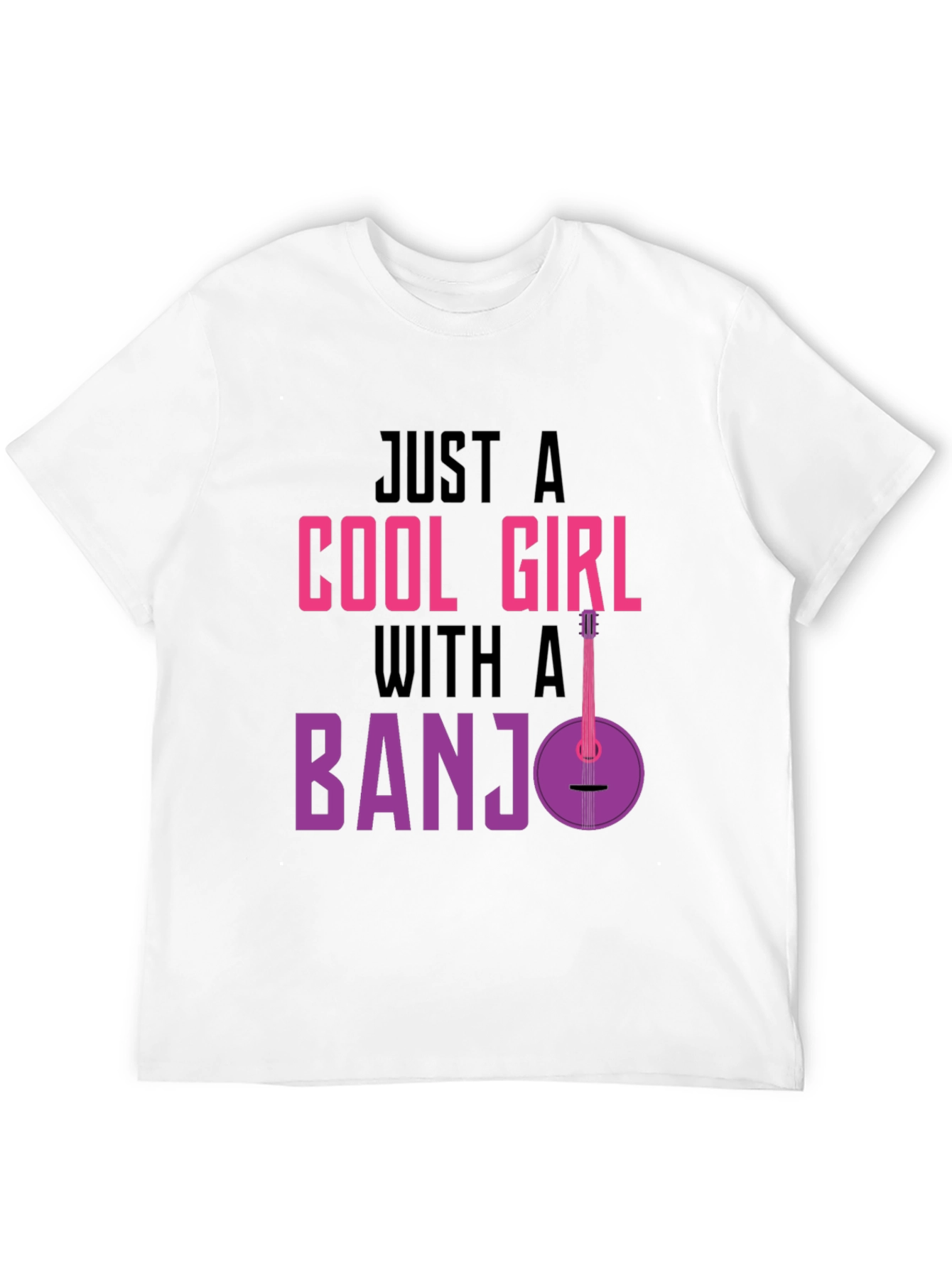 Cool Girl Banjo Graphic Tee - Musician T-Shirt