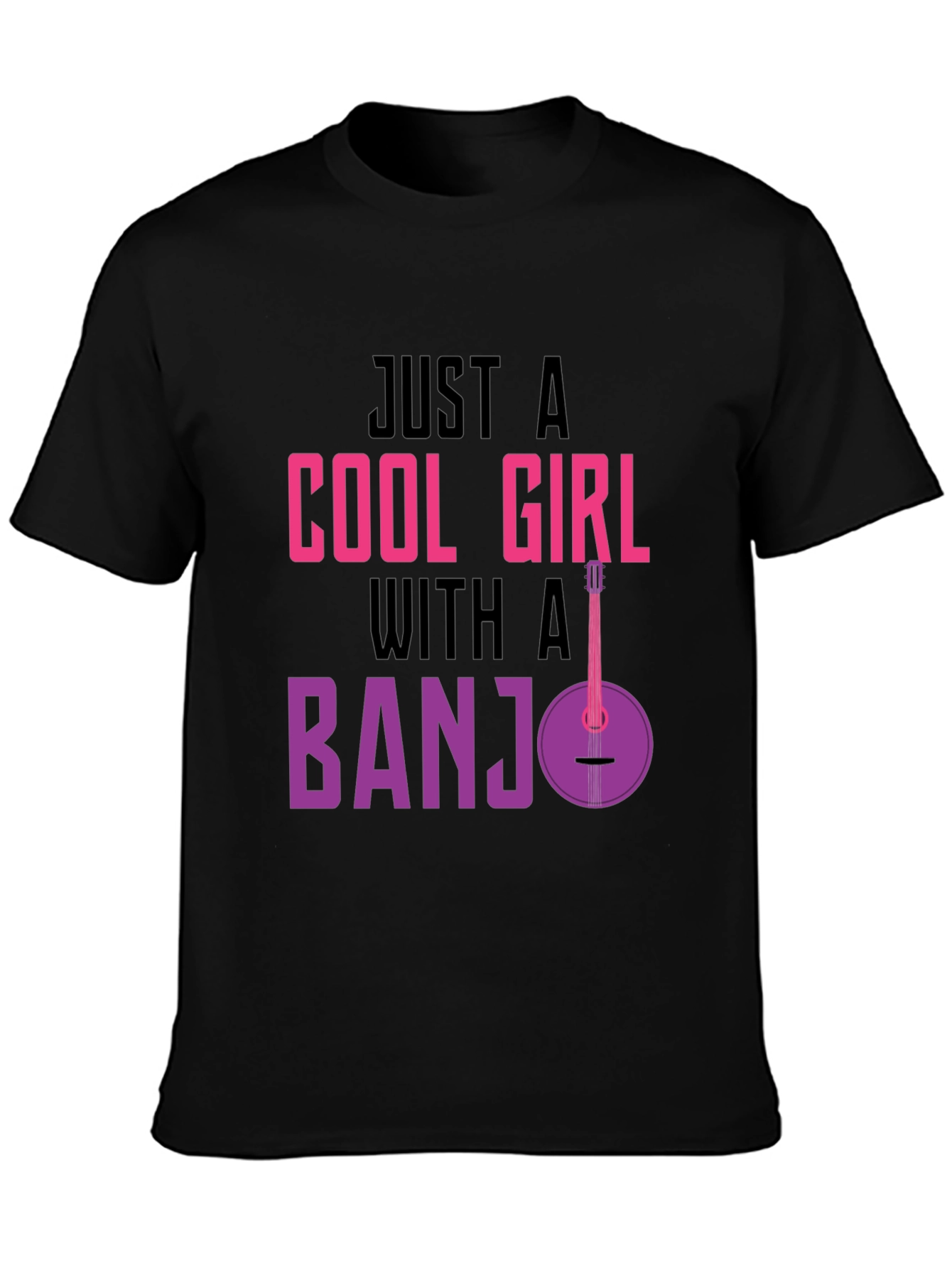 Cool Girl Banjo Graphic Tee - Musician T-Shirt