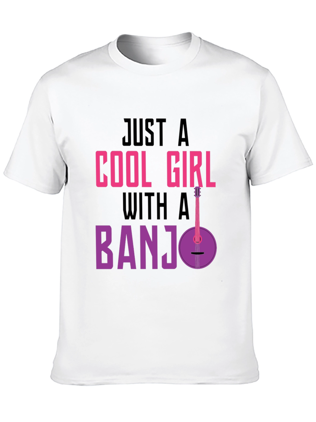Cool Girl Banjo Graphic Tee - Musician T-Shirt