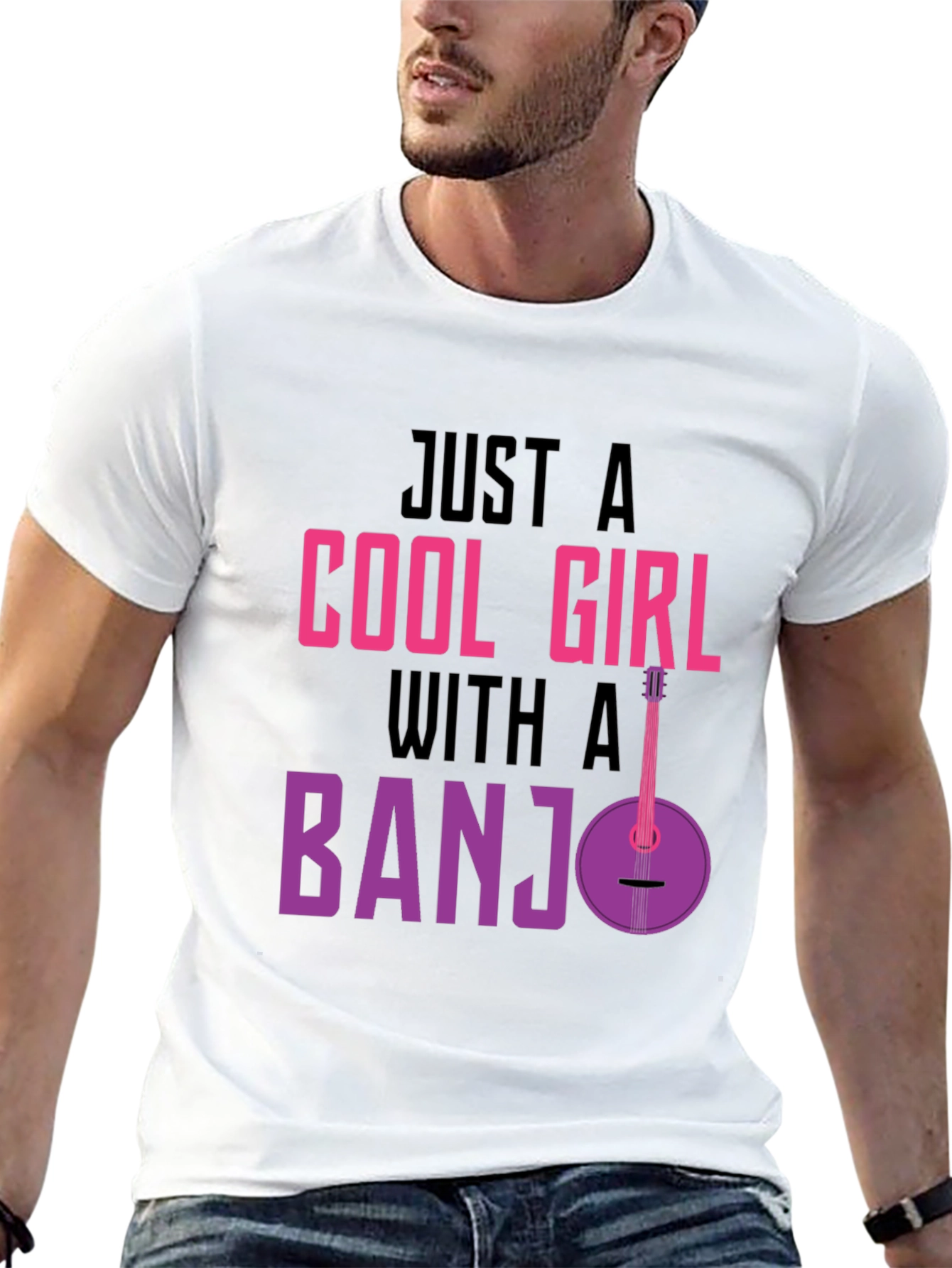 Cool Girl Banjo Graphic Tee - Musician T-Shirt