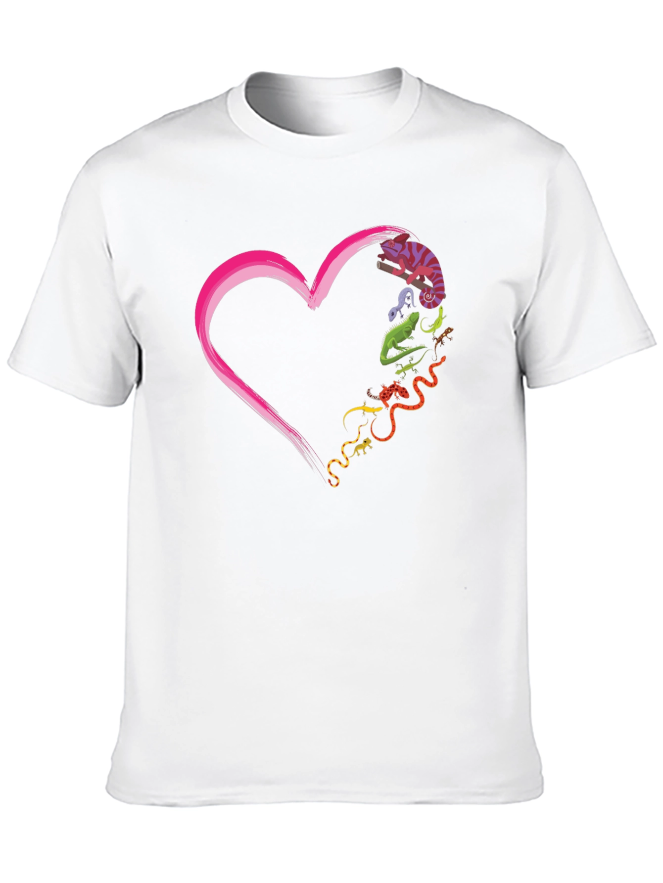 Reptile Love Graphic T-Shirt - Unique Animal Heart Tee
