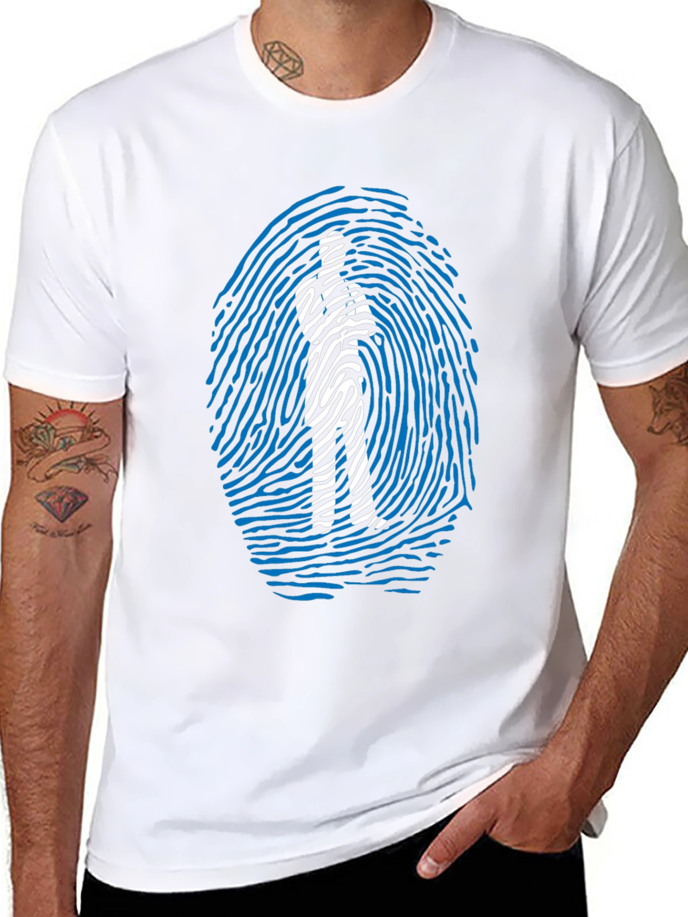 Fingerprint Man Graphic T-Shirt - Unique Design