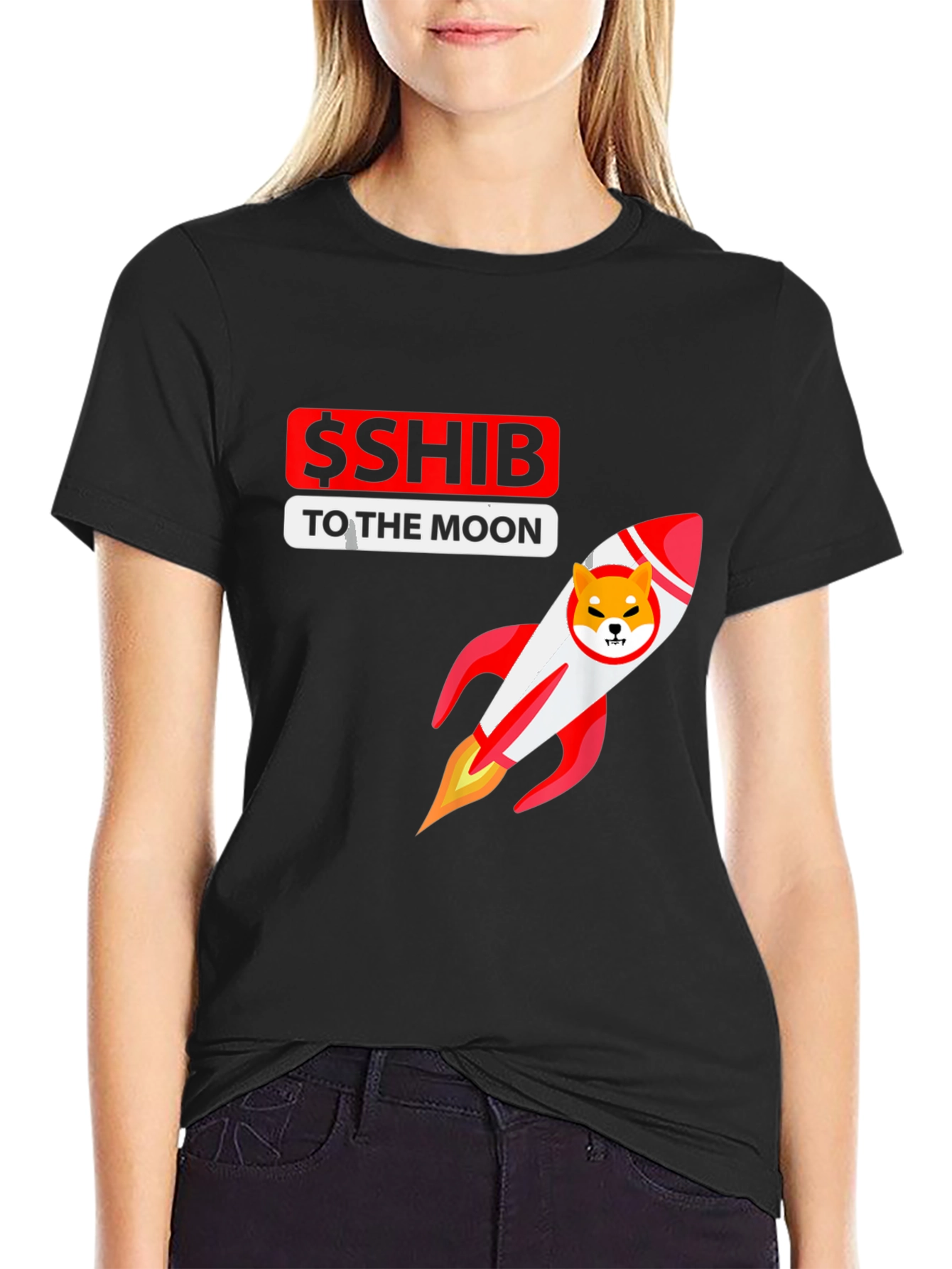 Shiba Inu Coin Rocket T-Shirt - Crypto Meme Tee