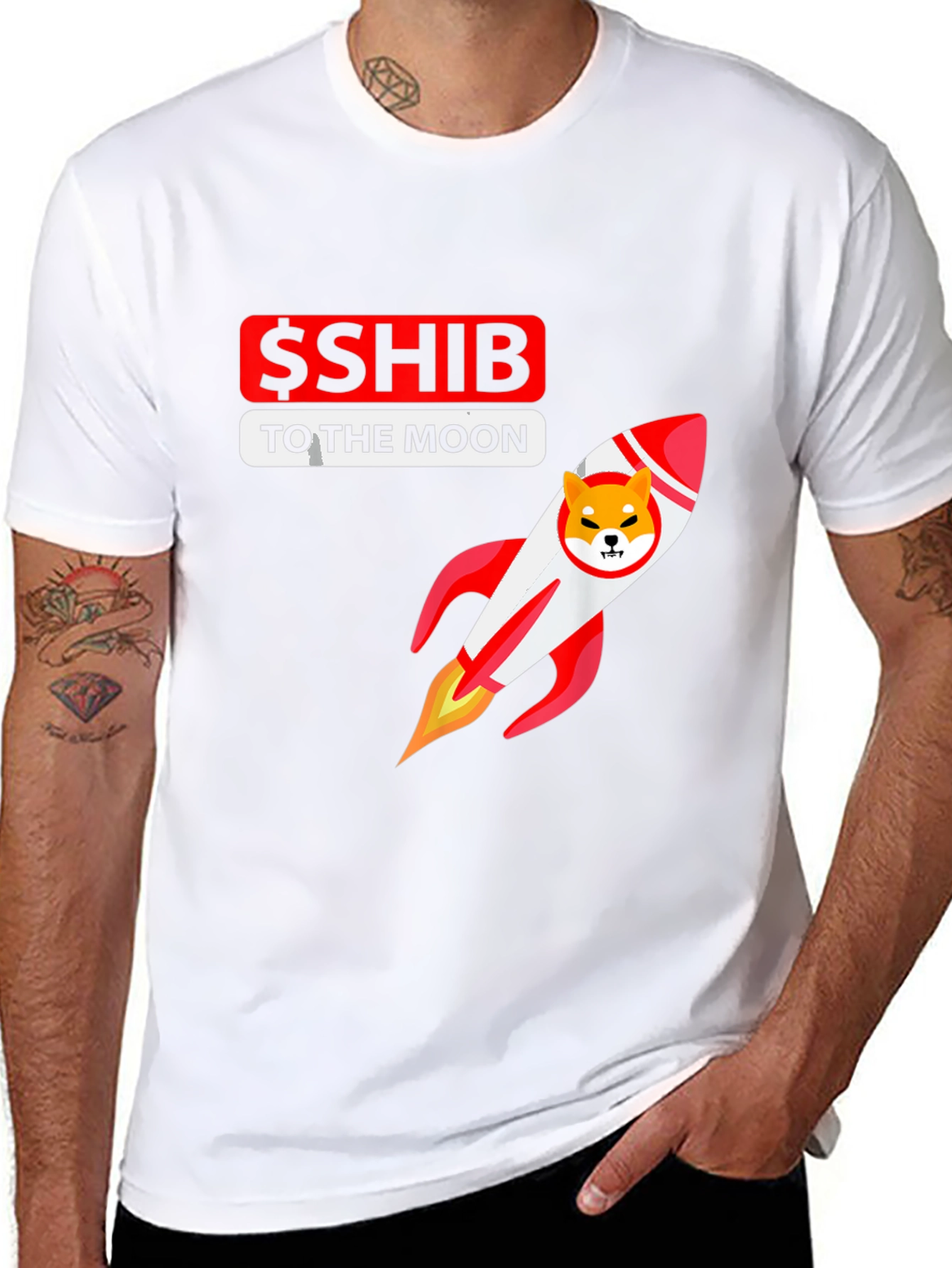 Shiba Inu Coin Rocket T-Shirt - Crypto Meme Tee