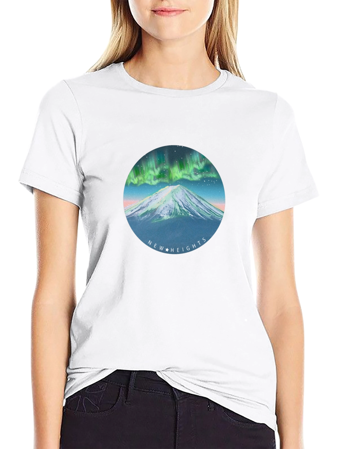 Aurora Mountain T-Shirt - New Heights Graphic Tee