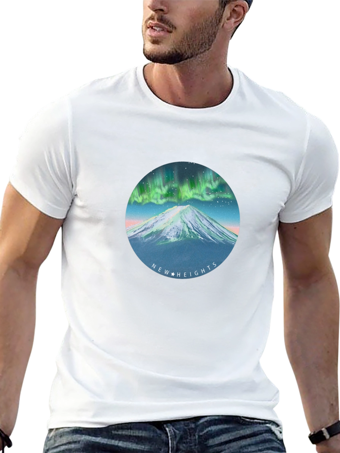Aurora Mountain T-Shirt - New Heights Graphic Tee