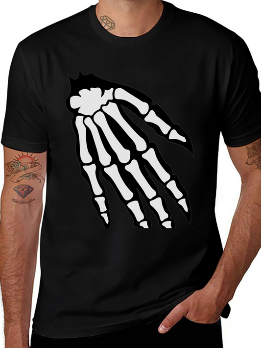 Skeleton Hand Graphic Tee - Spooky Black T-Shirt
