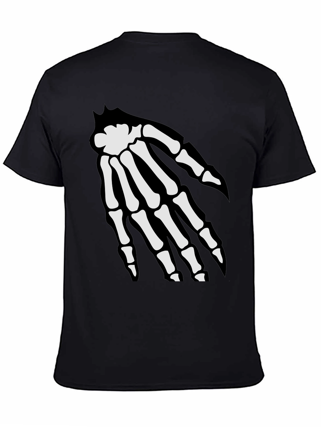 Skeleton Hand Graphic Tee - Spooky Black T-Shirt