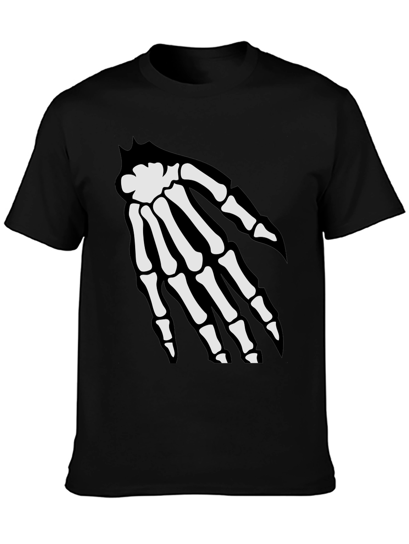 Skeleton Hand Graphic Tee - Spooky Black T-Shirt