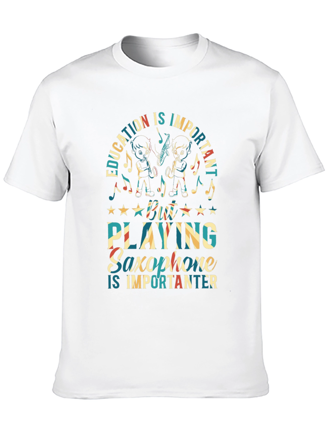 Education vs Saxophone Black Graphic Tee