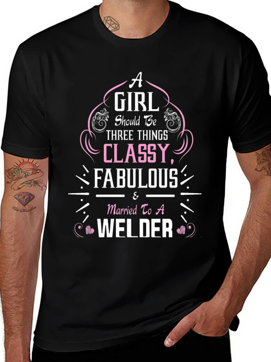 Classy Welder Wife T-Shirt - Black