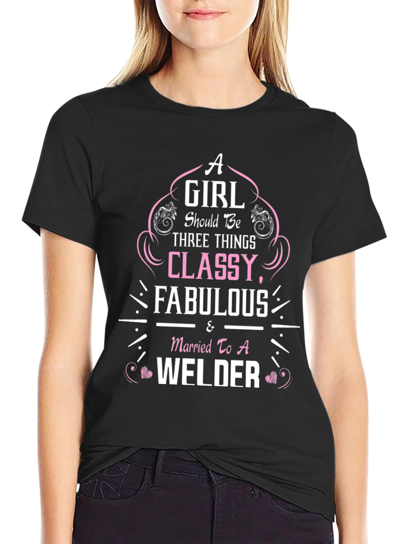 Classy Welder Wife T-Shirt - Black