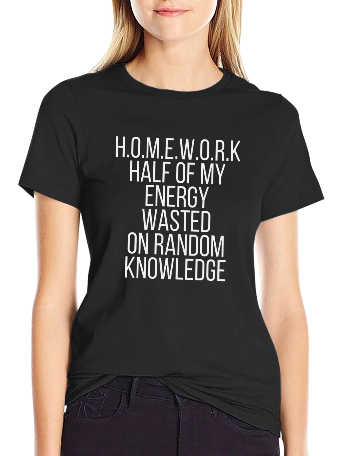 Homework Energy Wasted Funny Graphic T-Shirt