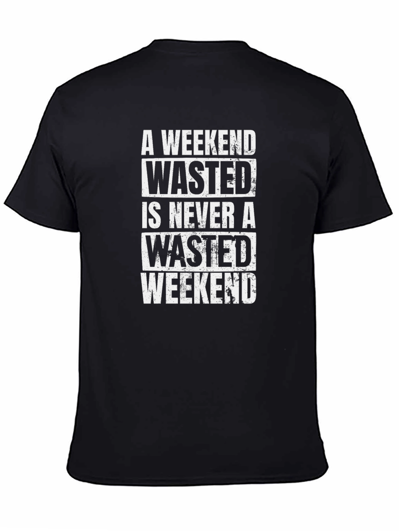 Wasted Weekend Graphic Tee - Black Cotton