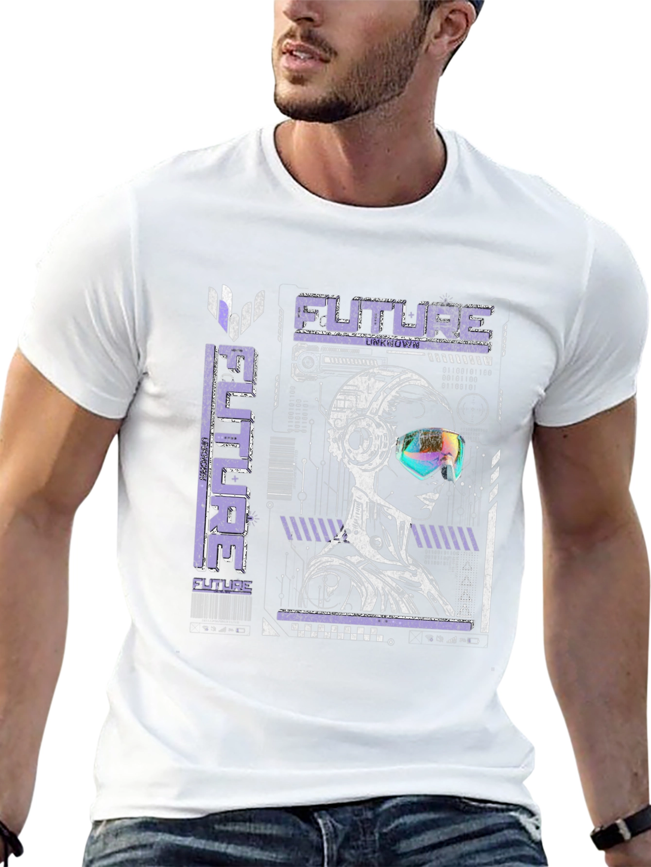 Futuristic Graphic T-Shirt - Cyberpunk Style