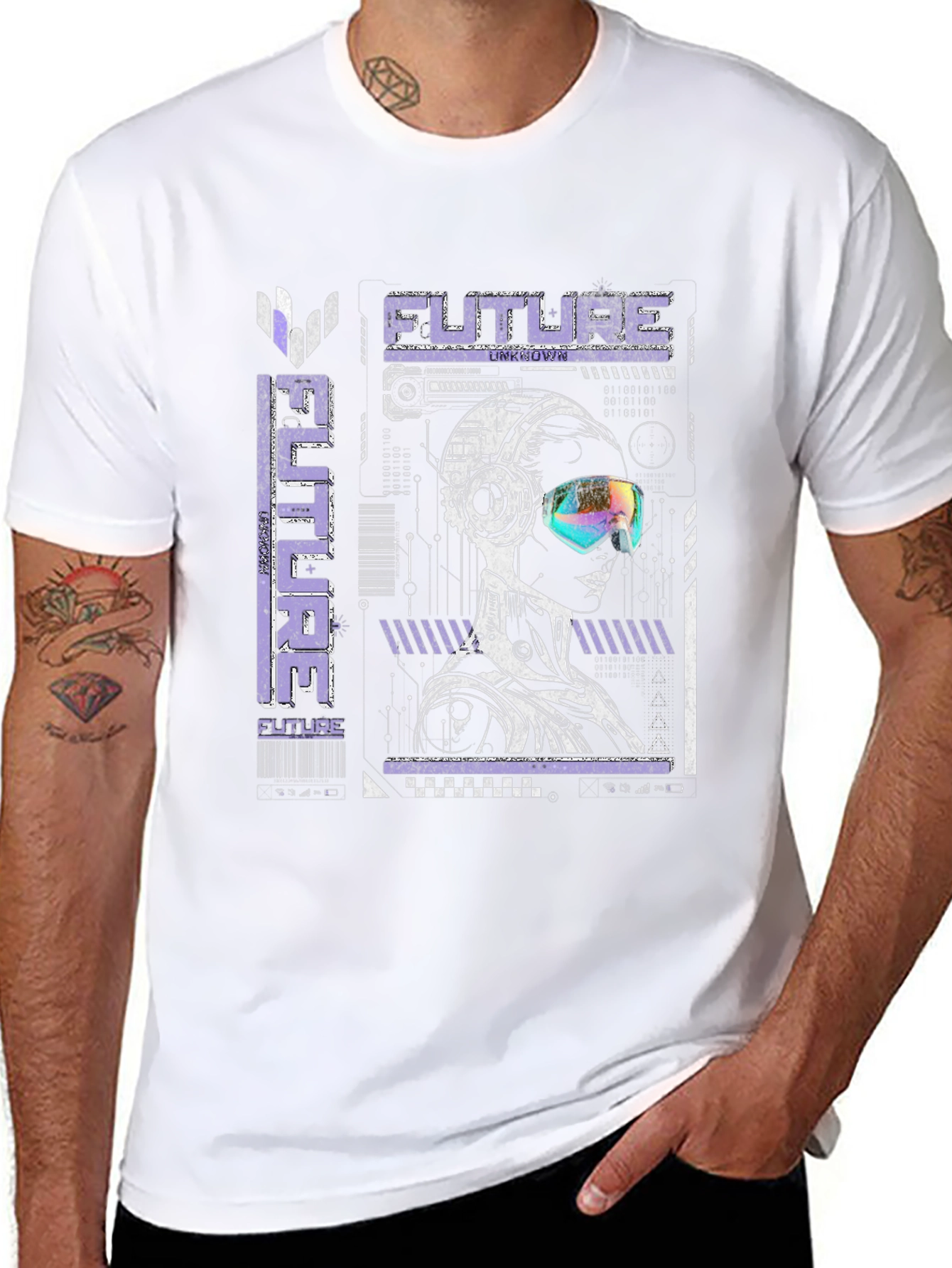 Futuristic Graphic T-Shirt - Cyberpunk Style