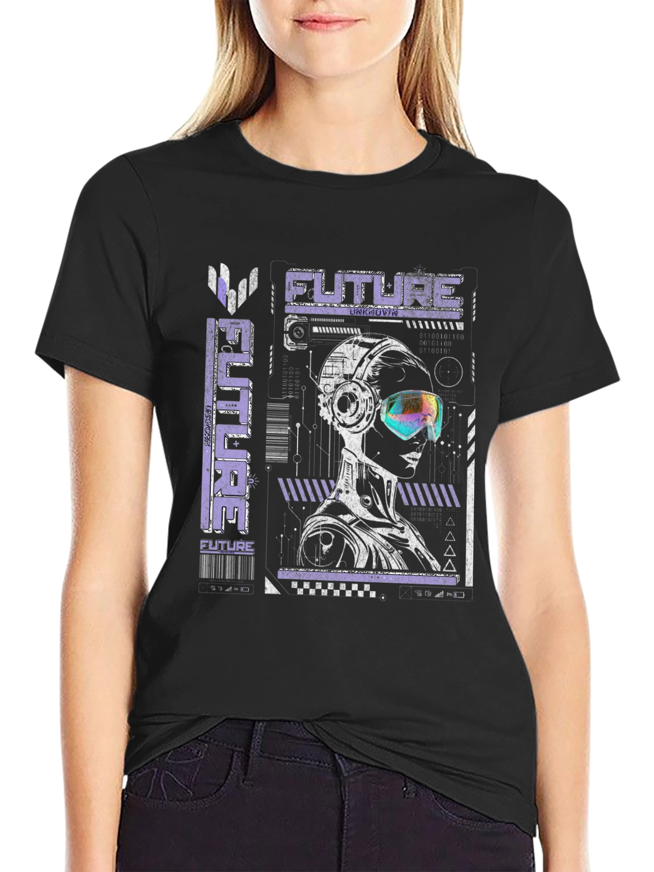 Futuristic Graphic T-Shirt - Cyberpunk Style