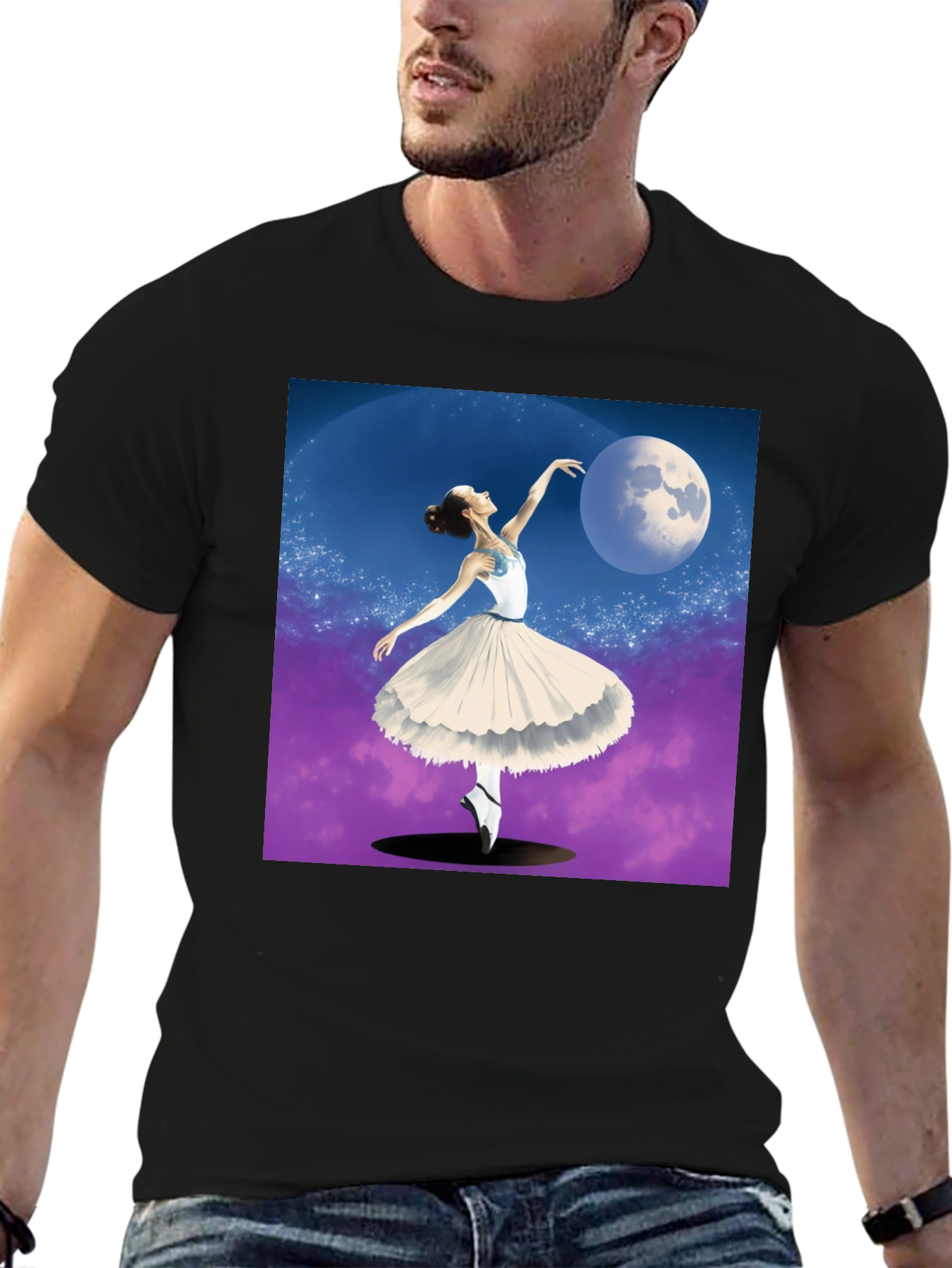 Ballerina Moon Dance Graphic Tee - Black