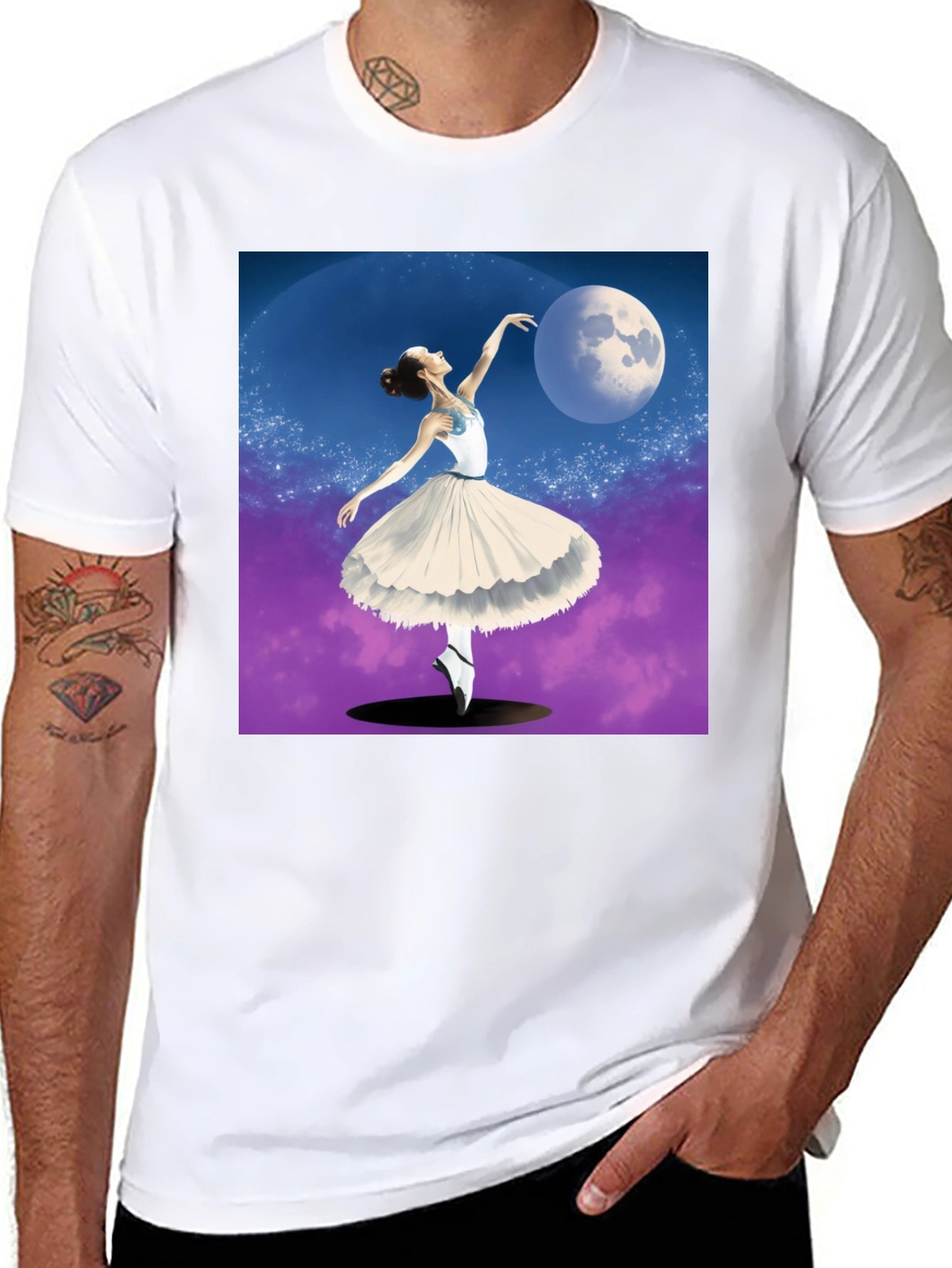 Ballerina Moon Dance Graphic Tee - Black