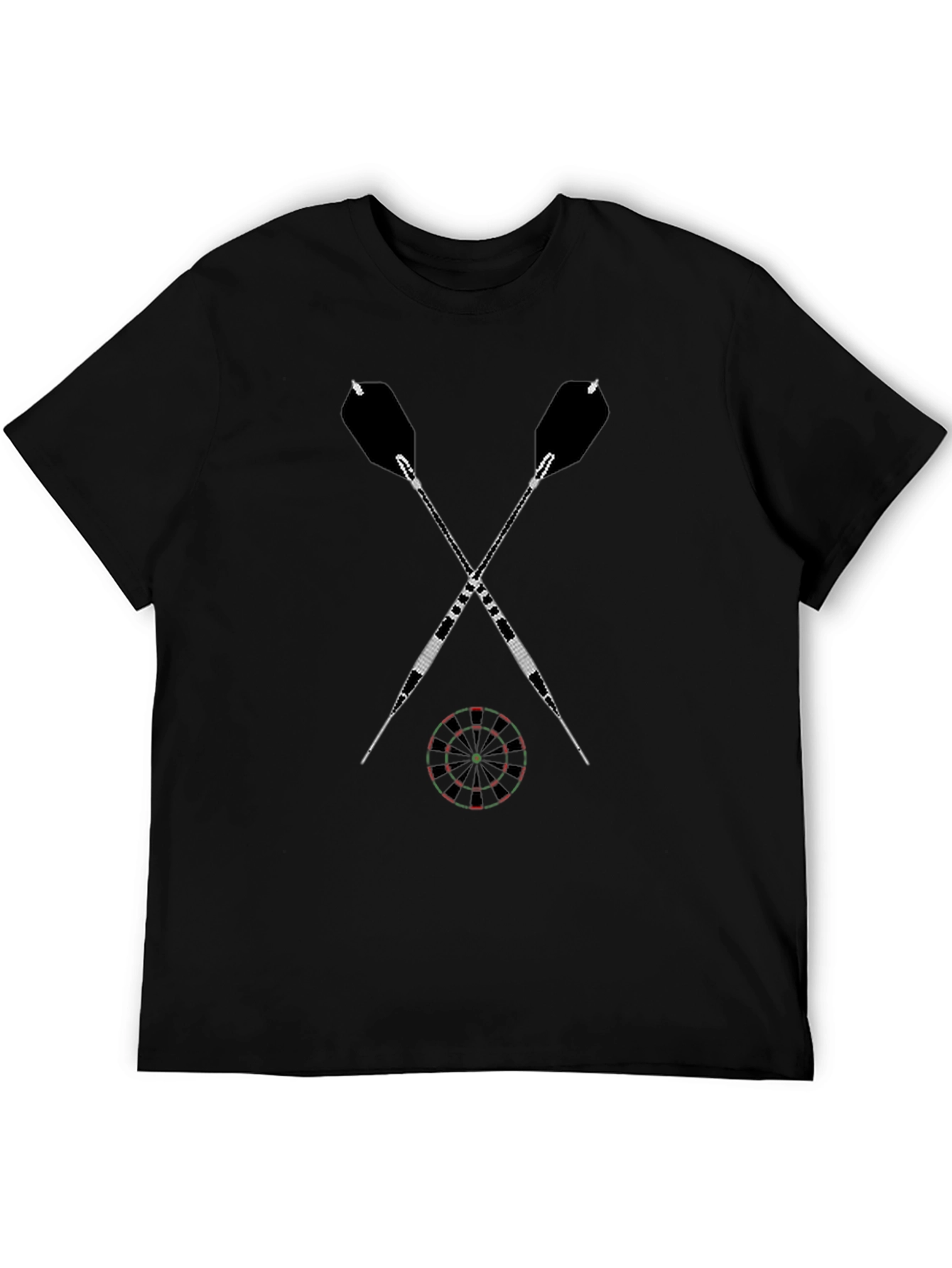 Darts Graphic Tee - Casual Black Cotton T-Shirt