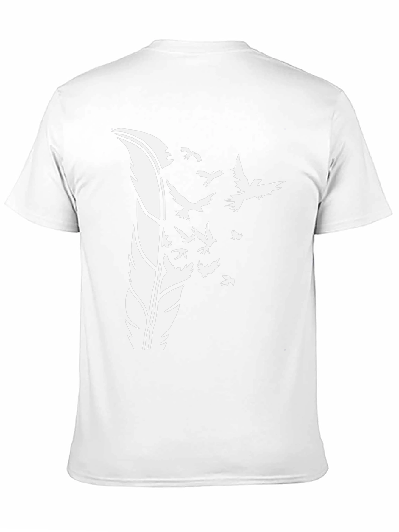 Feather Birds Graphic Tee - Stylish Mens Black T-Shirt