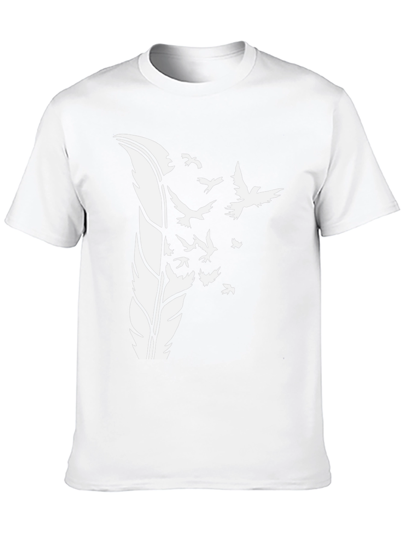 Feather Birds Graphic Tee - Stylish Mens Black T-Shirt