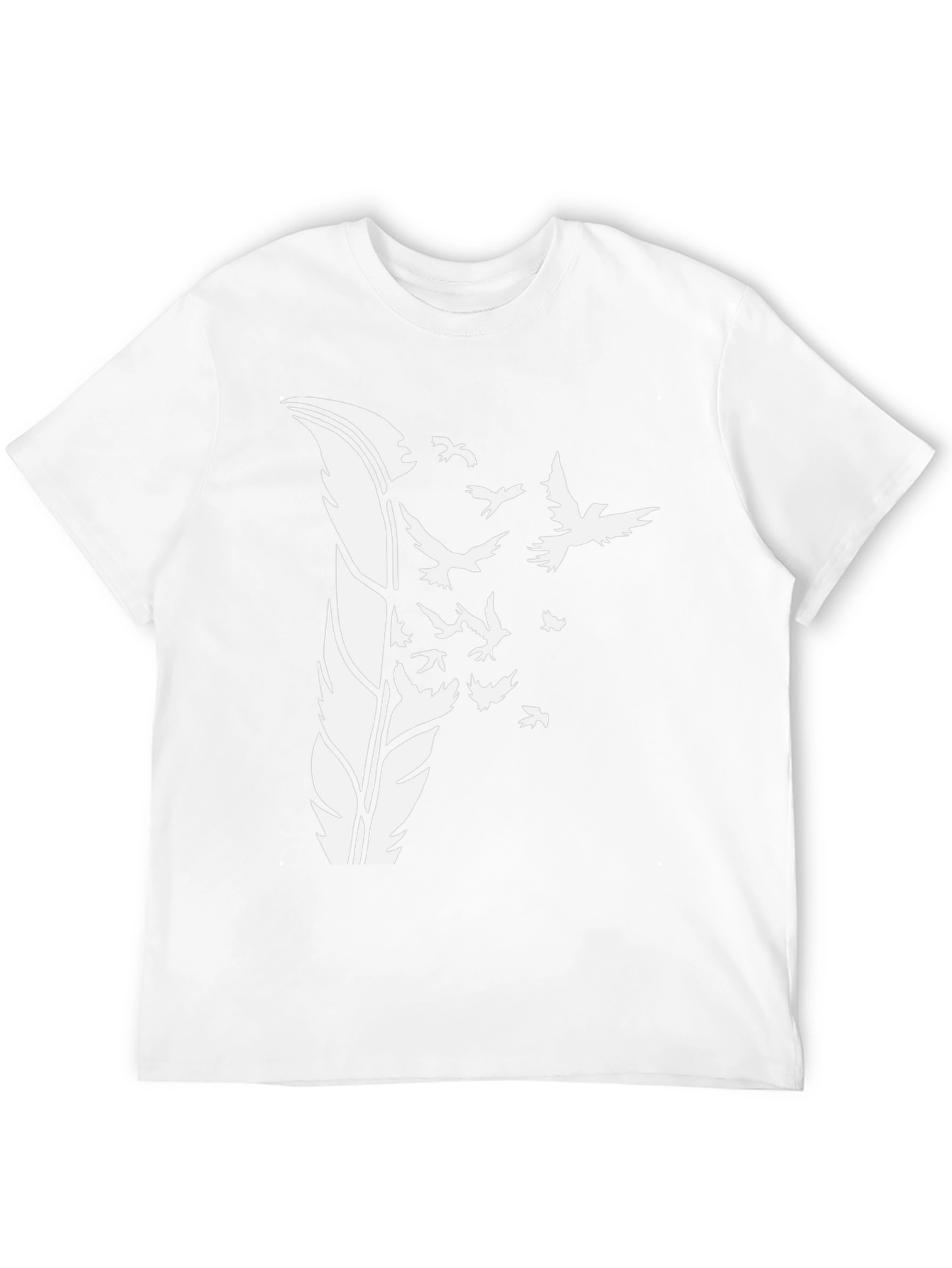 Feather Birds Graphic Tee - Stylish Mens Black T-Shirt