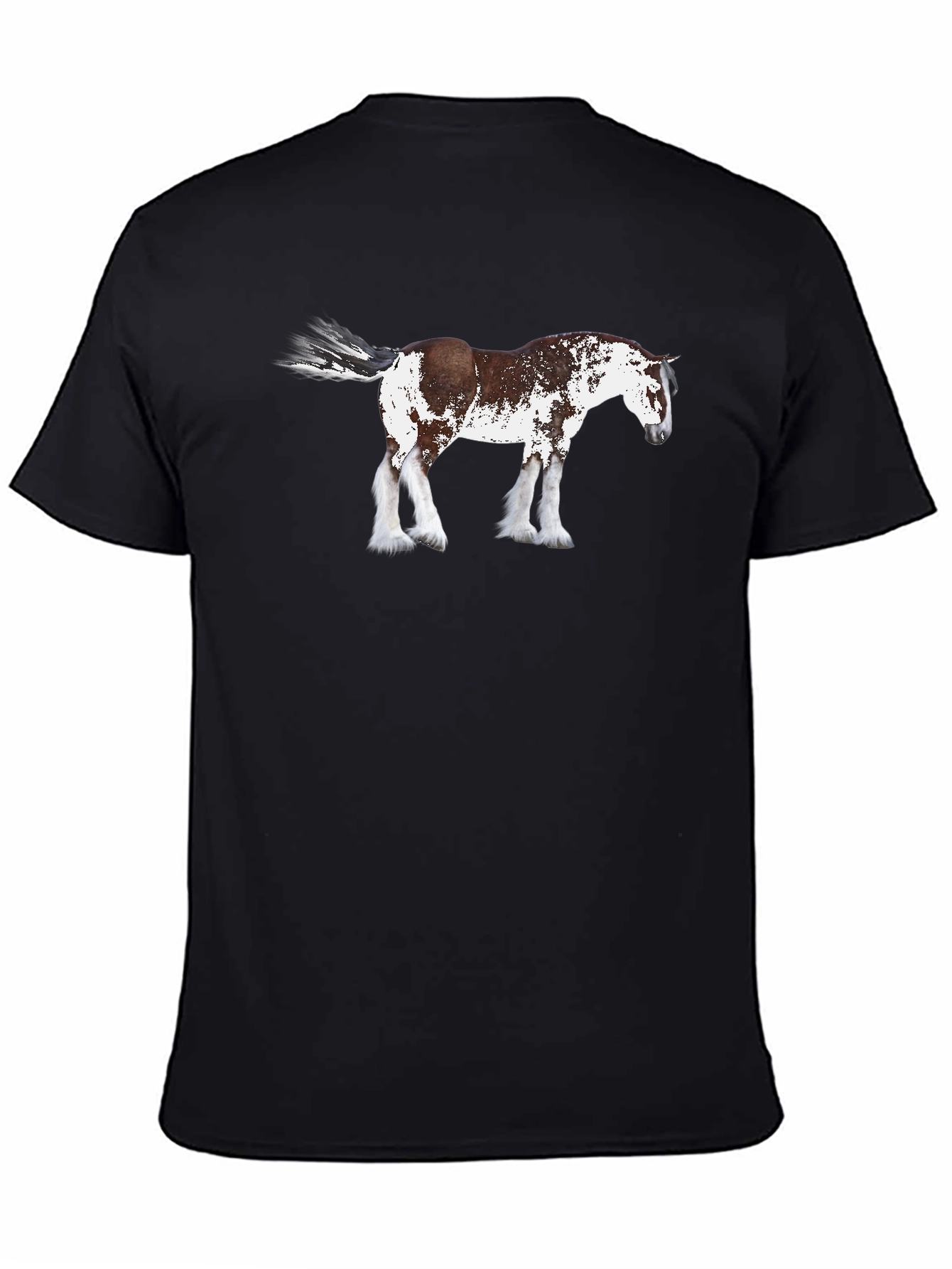 Horse Graphic T-Shirt | Black Crew Neck Tee