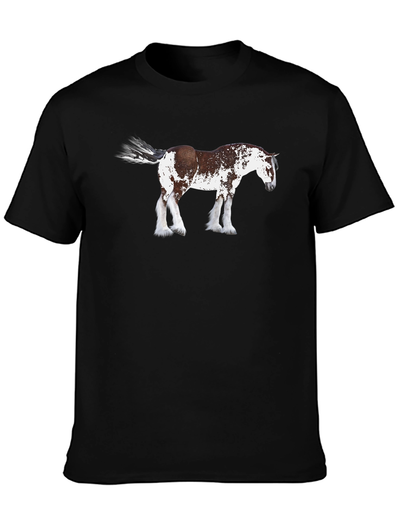 Horse Graphic T-Shirt | Black Crew Neck Tee