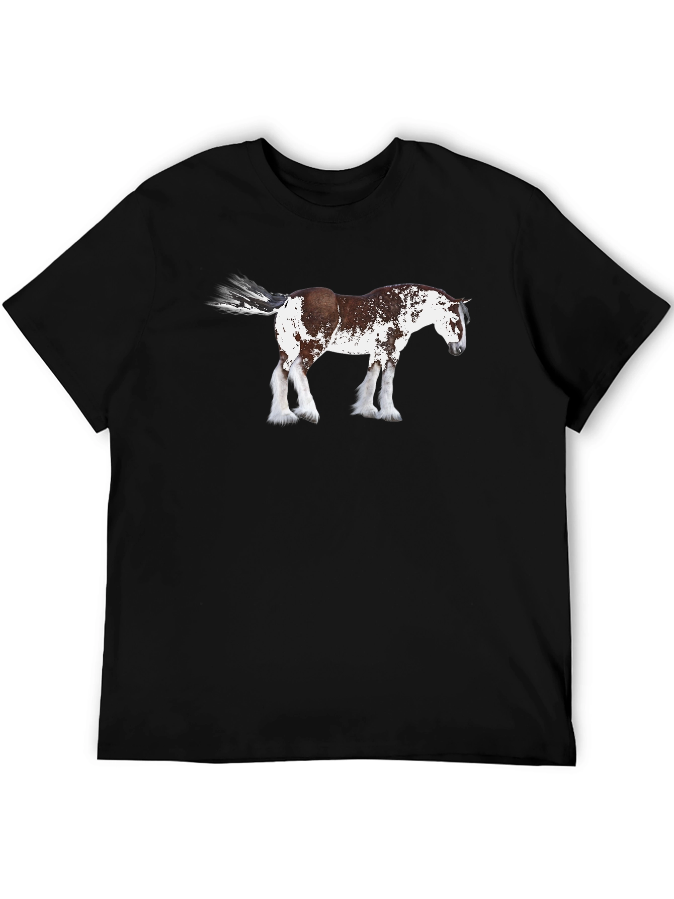 Horse Graphic T-Shirt | Black Crew Neck Tee