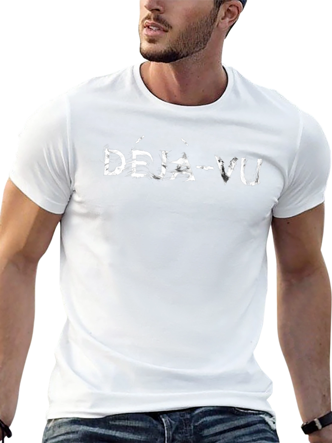 Deja Vu Graphic Tee - Trendy Black Cotton T-Shirt