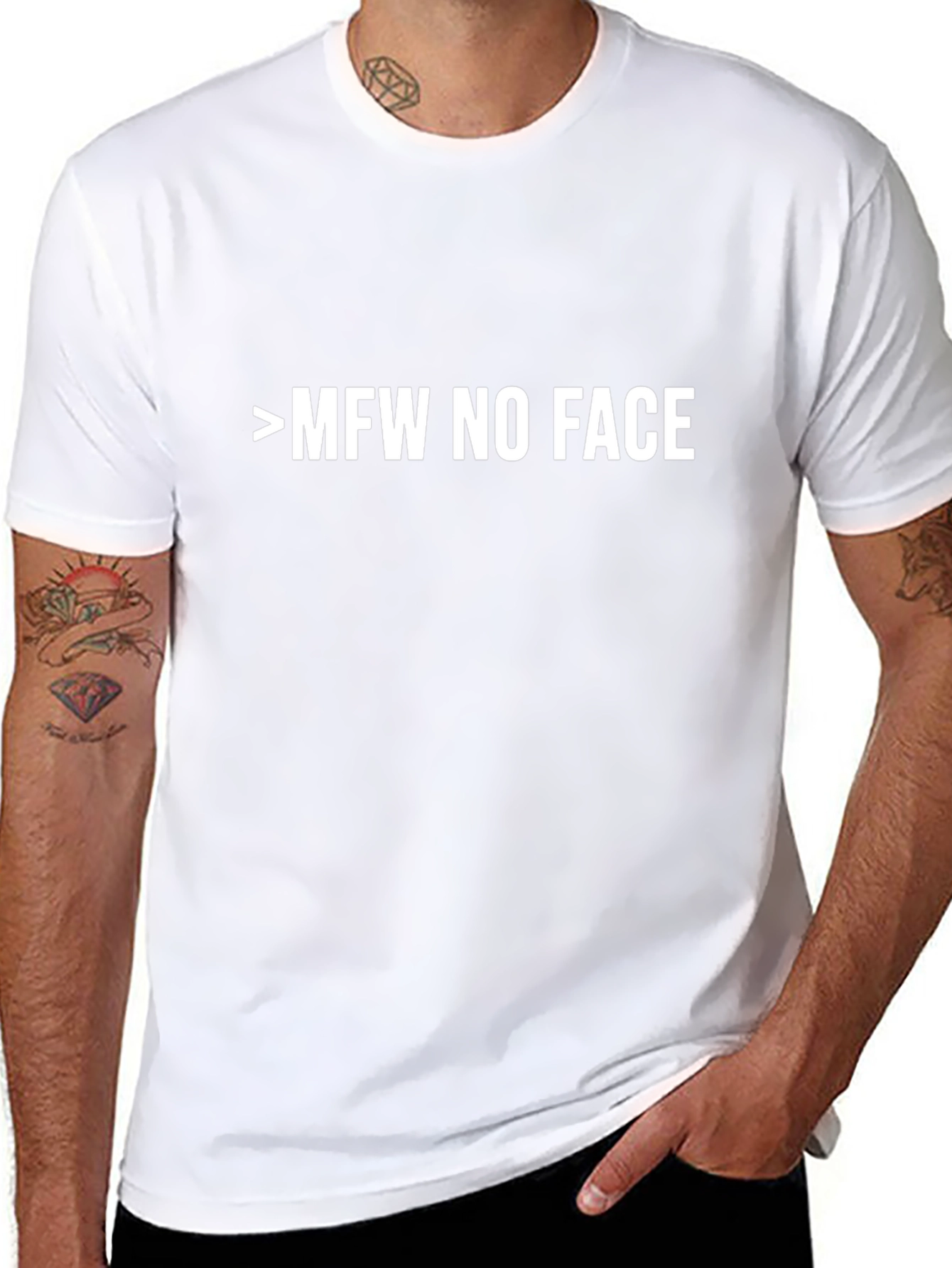 MFW No Face Black T-Shirt - Funny Meme Tee