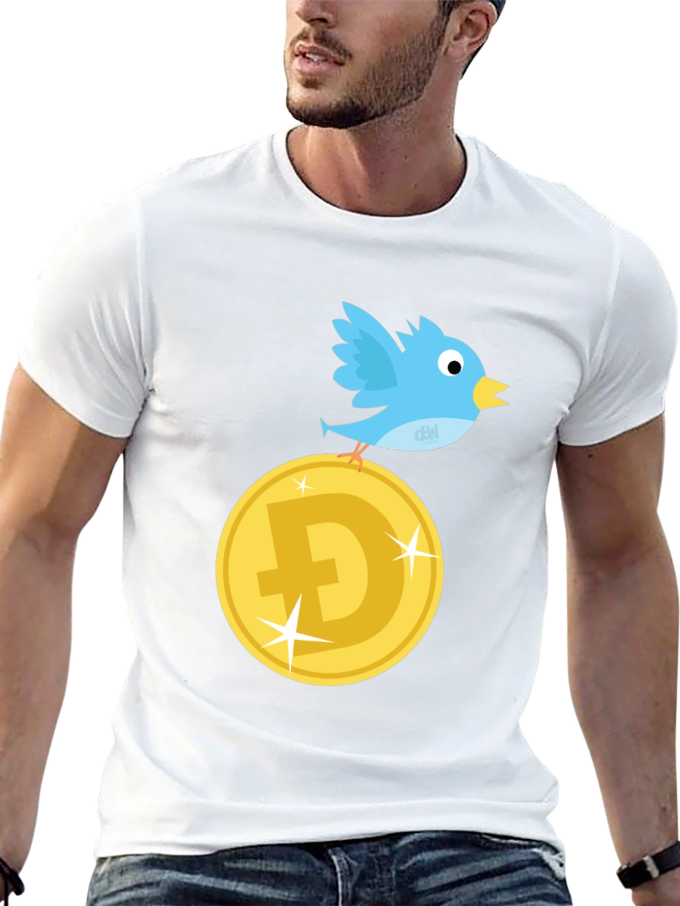 DogeCoin Twitter Bird Black T-Shirt