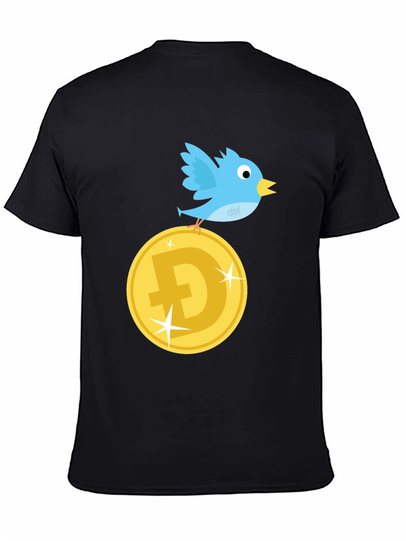 DogeCoin Twitter Bird Black T-Shirt