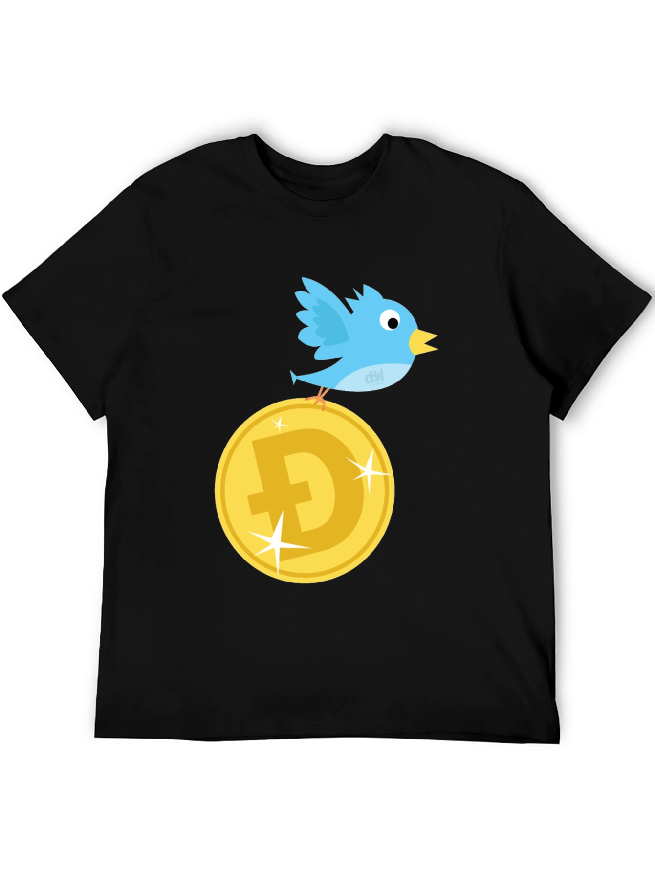 DogeCoin Twitter Bird Black T-Shirt
