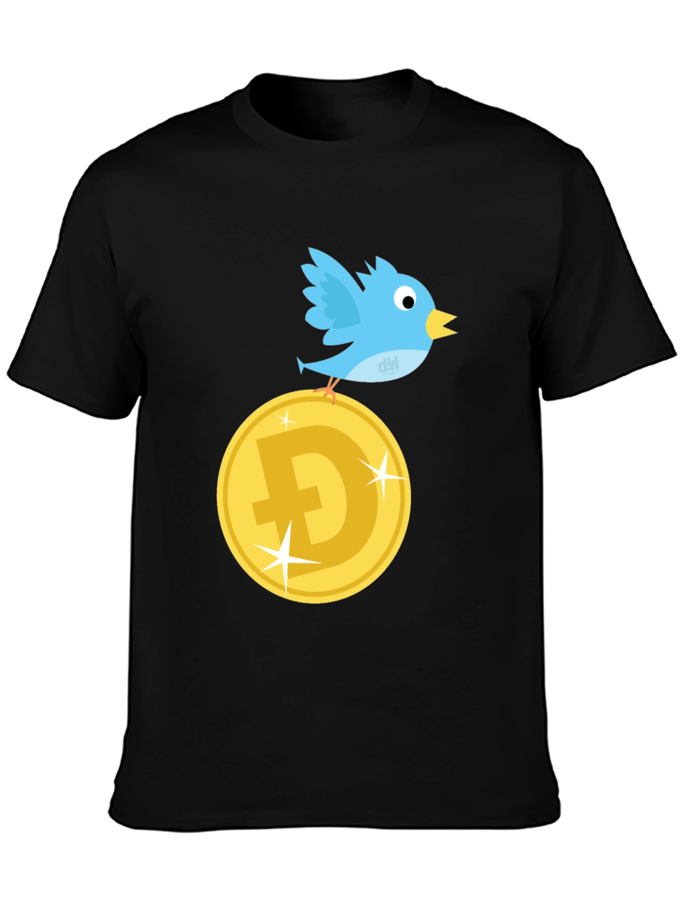 DogeCoin Twitter Bird Black T-Shirt