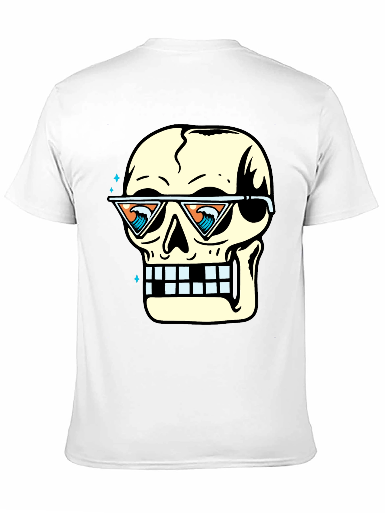 Skull with Sunglasses Graphic Tee - Black