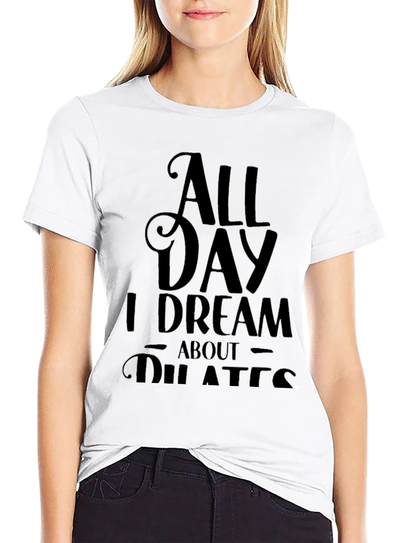 All Day I Dream About Pilates Black T-Shirt