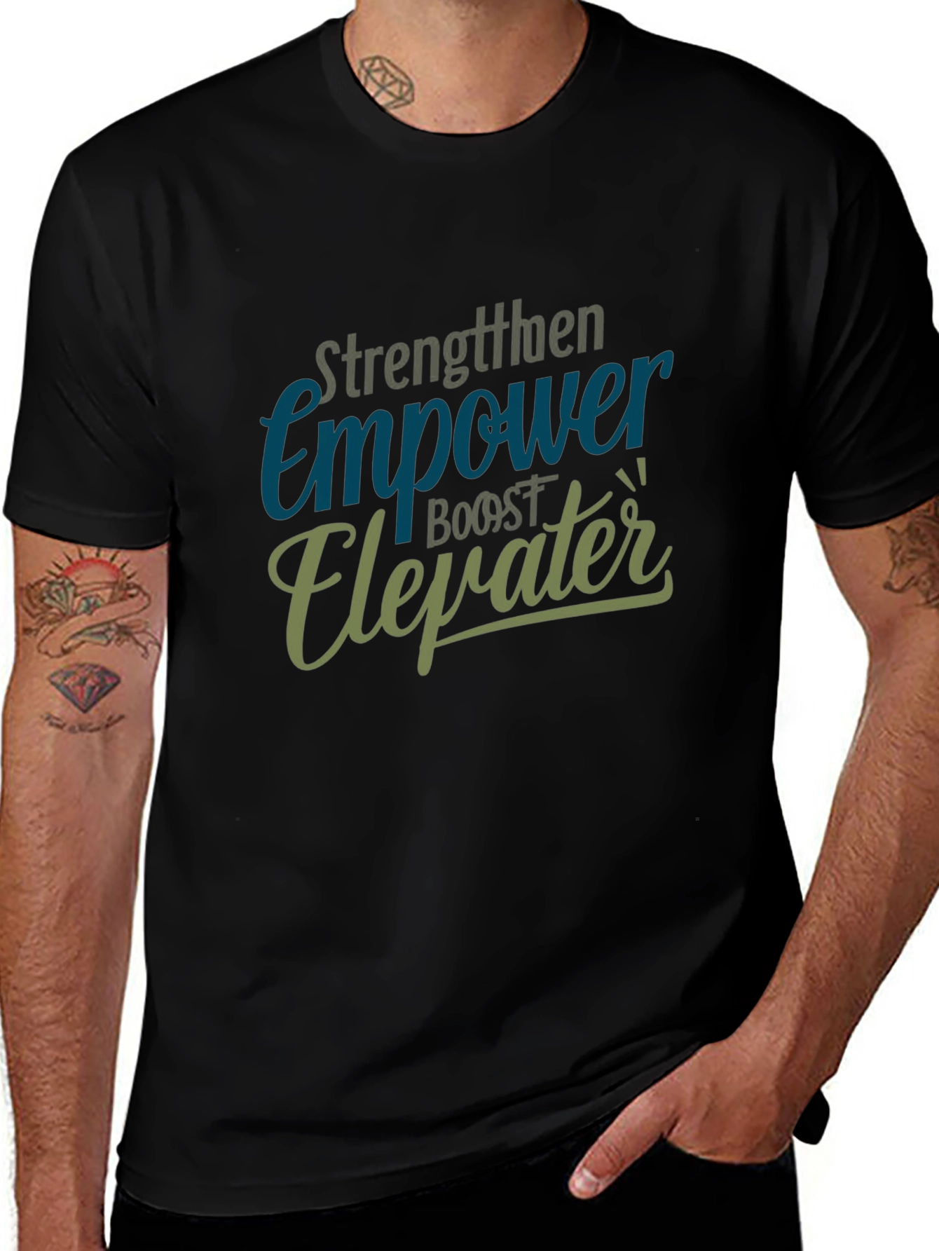 Empower Graphic Print Black T-Shirt