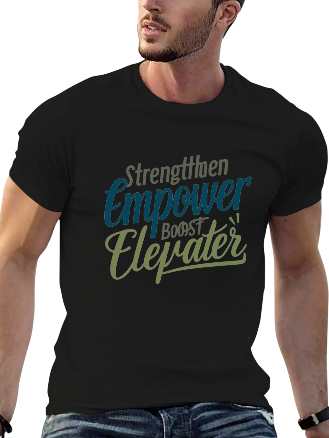 Empower Graphic Print Black T-Shirt
