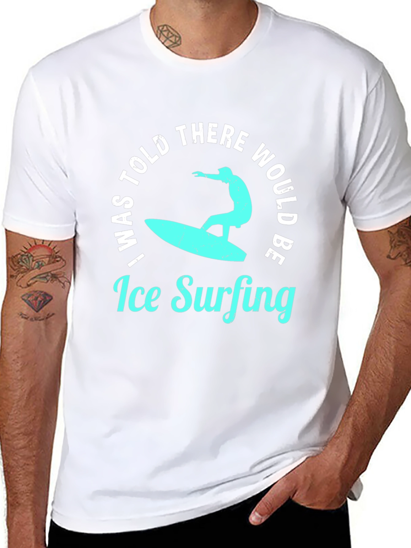 Ice Surfing Graphic Tee - Mens Black T-Shirt