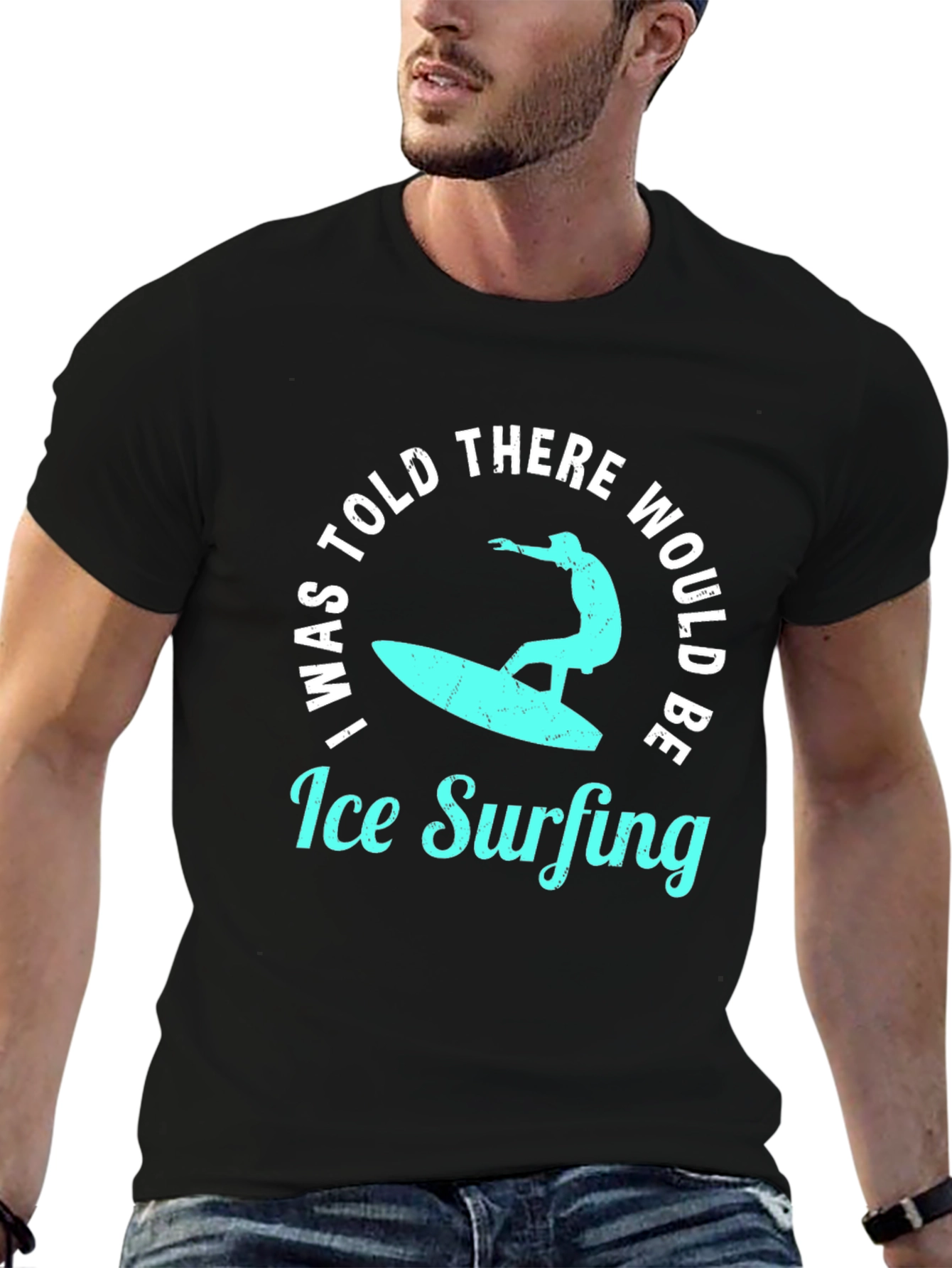 Ice Surfing Graphic Tee - Mens Black T-Shirt