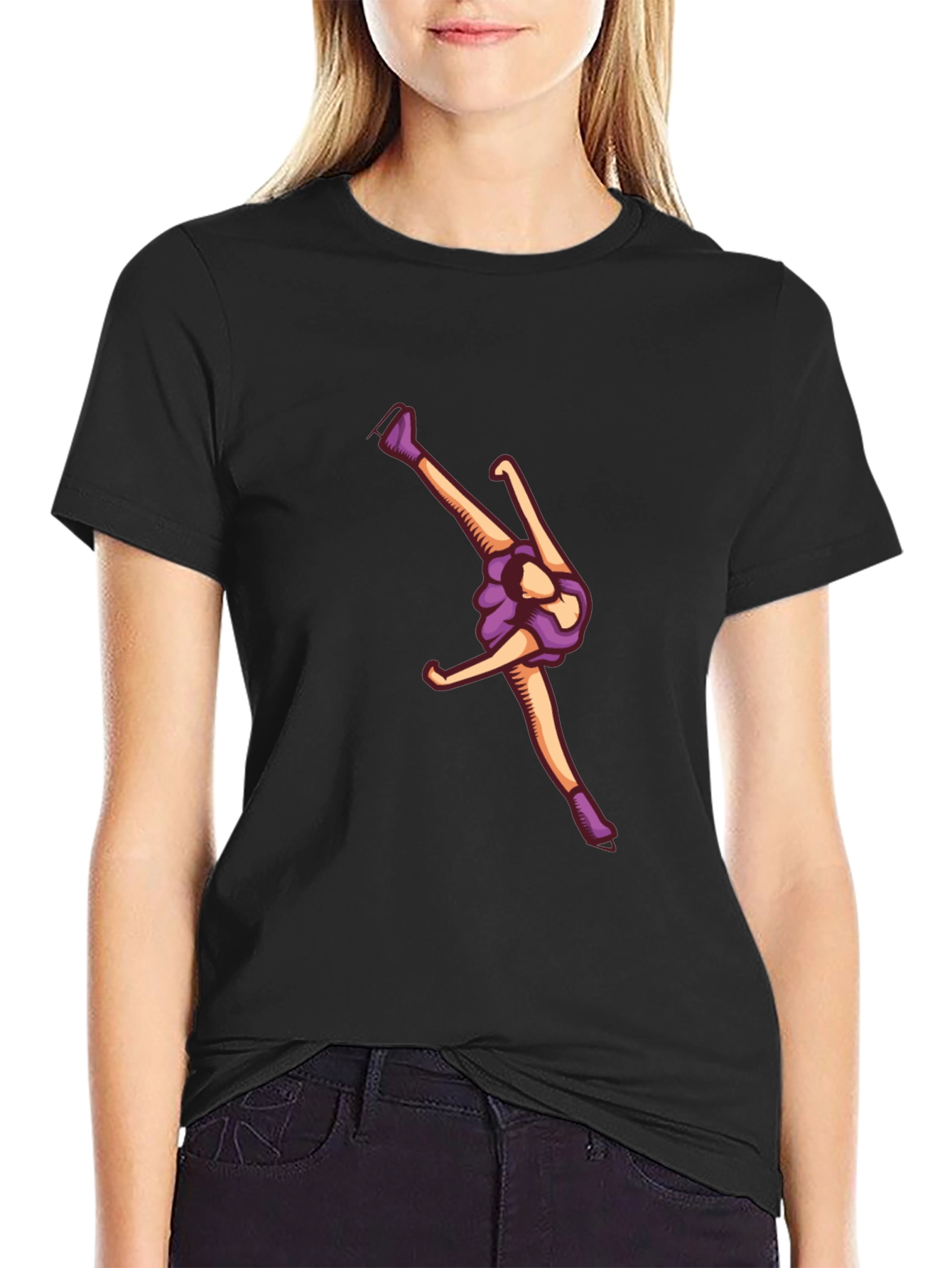 Figure Skating Graphic T-Shirt - Black