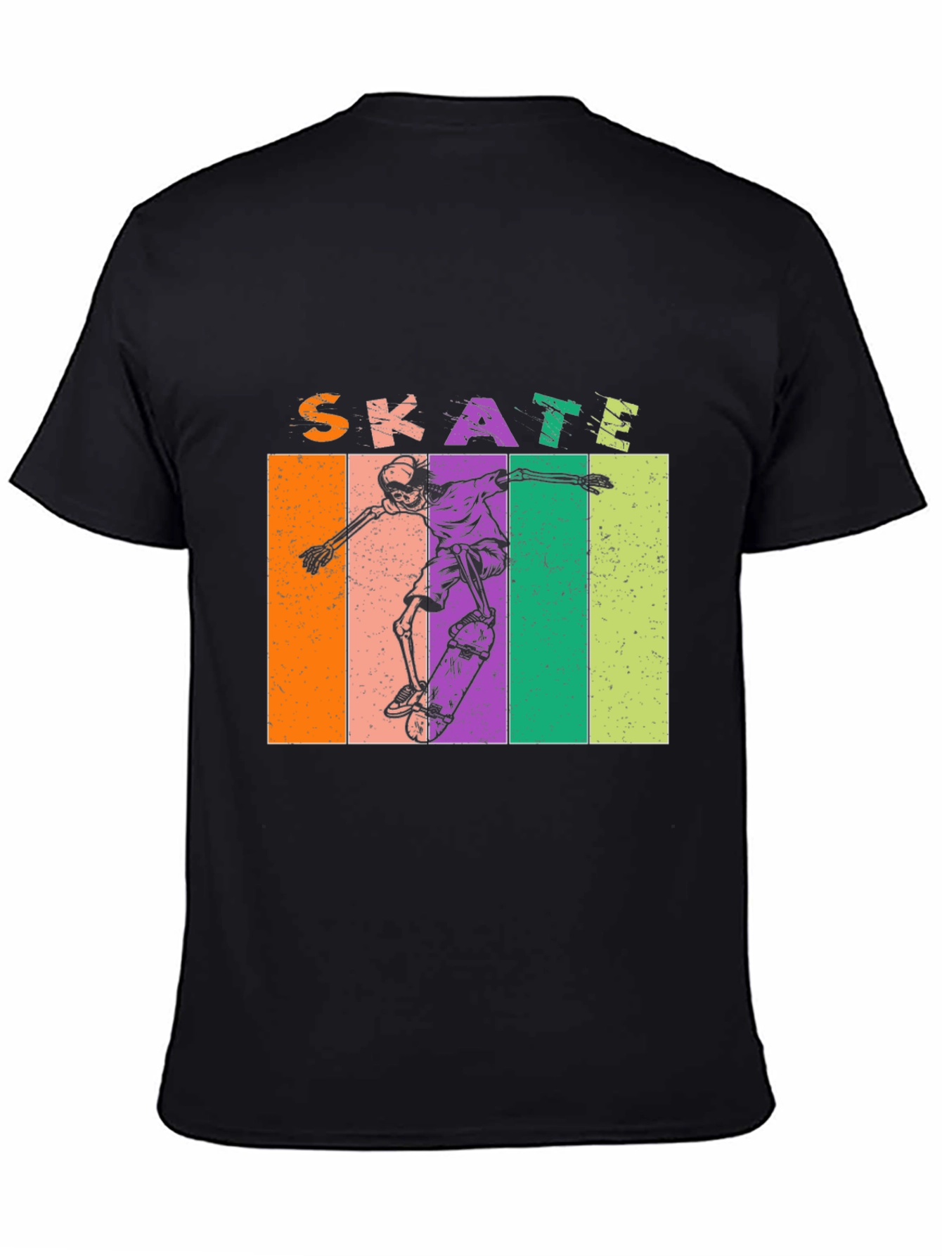 Skate Skeleton Graphic Tee - Retro Style