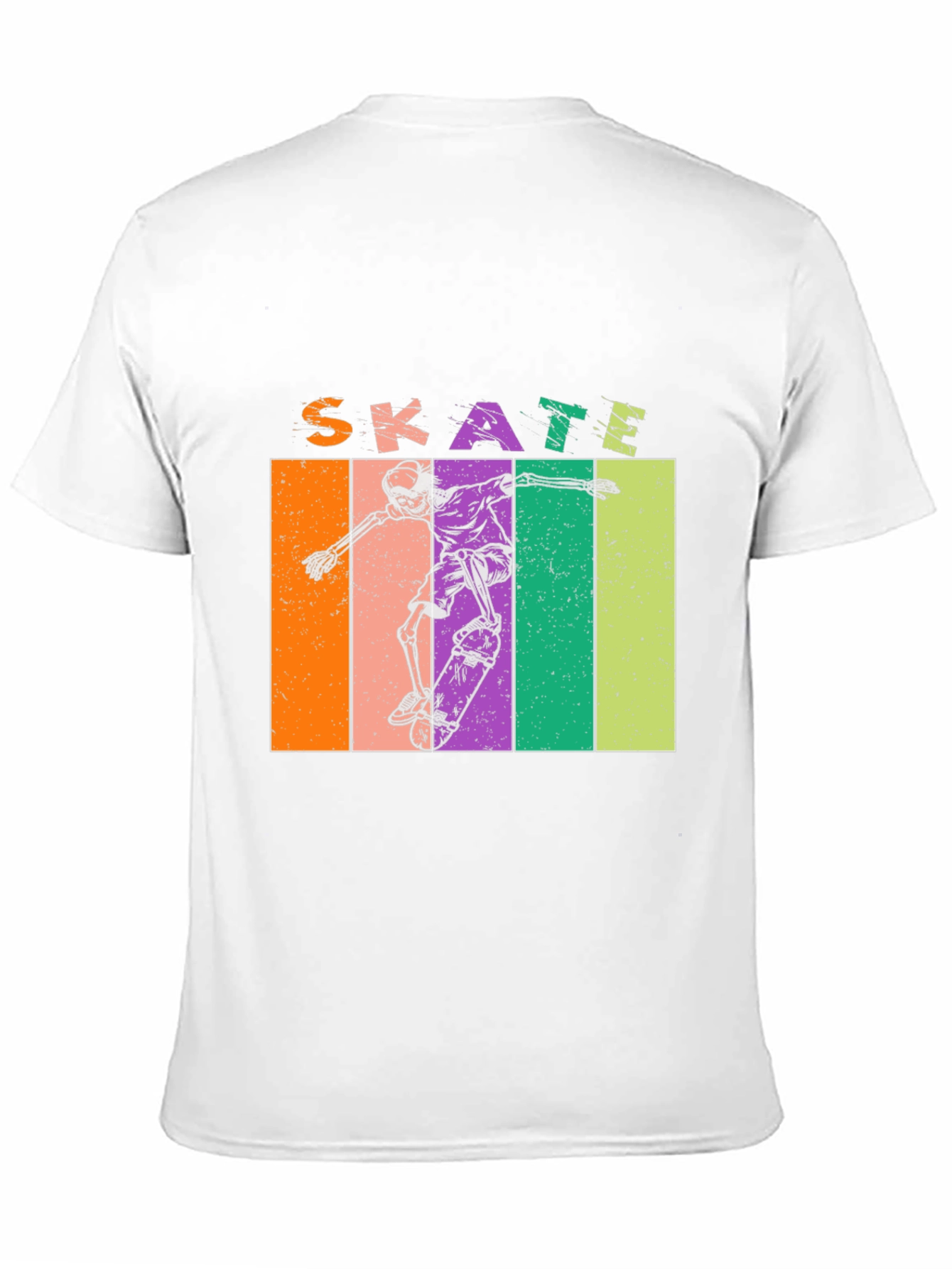 Skate Skeleton Graphic Tee - Retro Style
