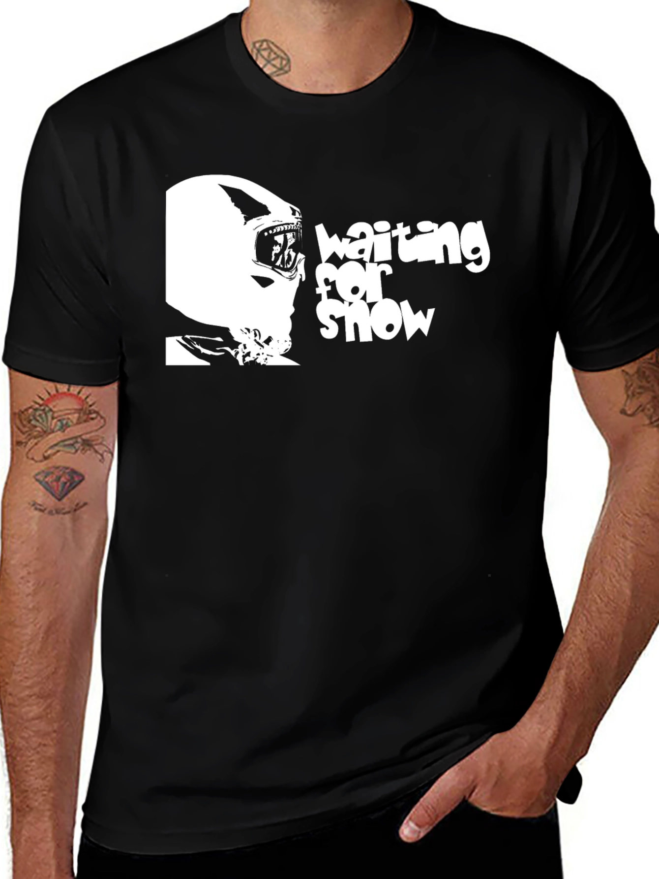 Waiting for Snow Black T-Shirt