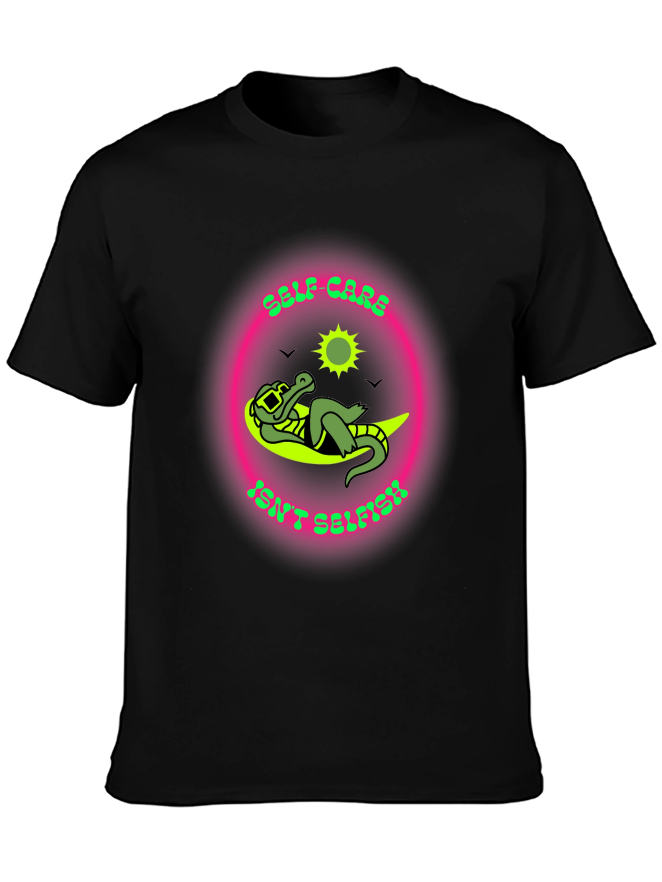 Self-Care Isnt Selfish T-Shirt - Relaxed Alligator Design
