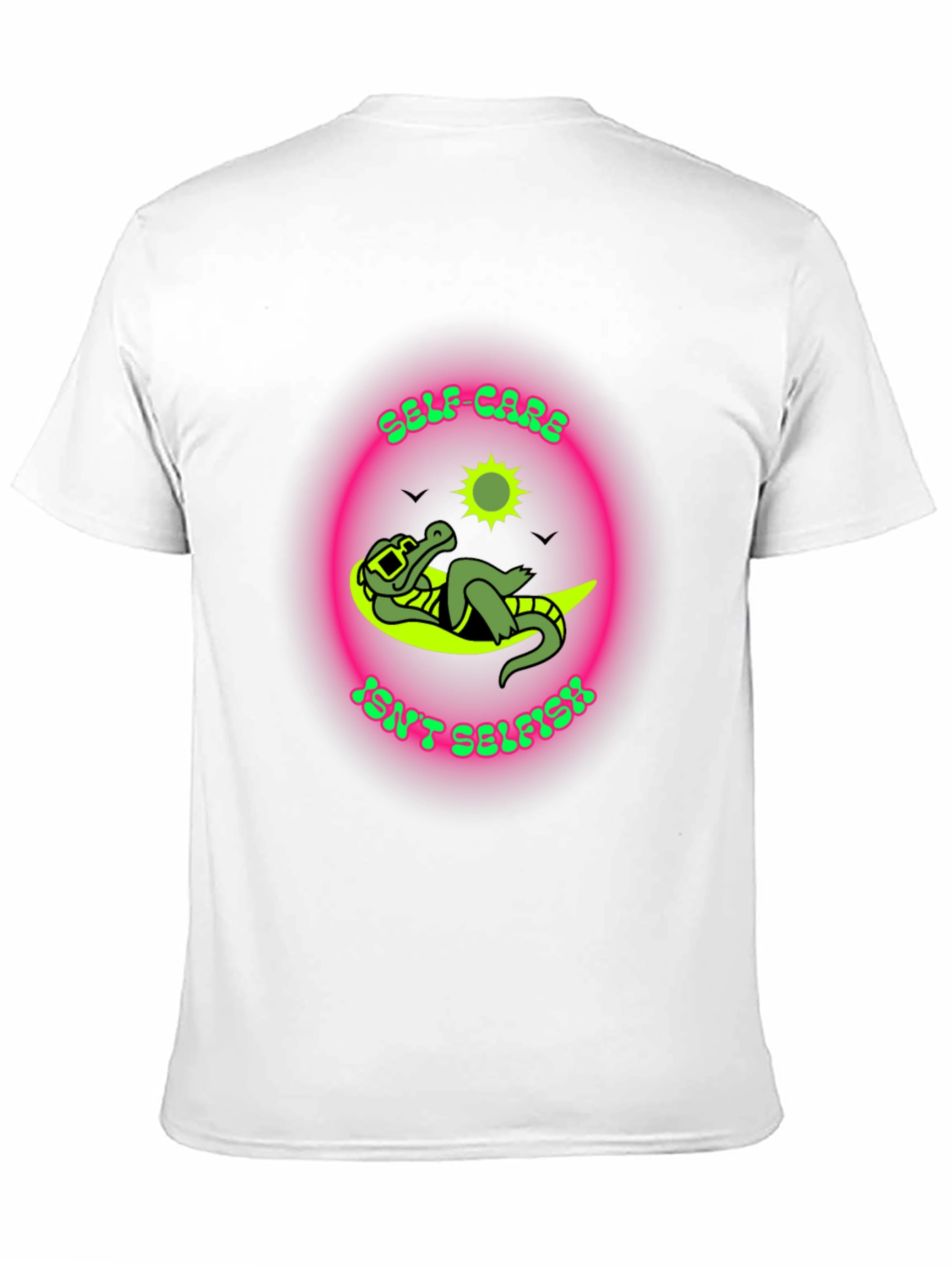 Self-Care Isnt Selfish T-Shirt - Relaxed Alligator Design